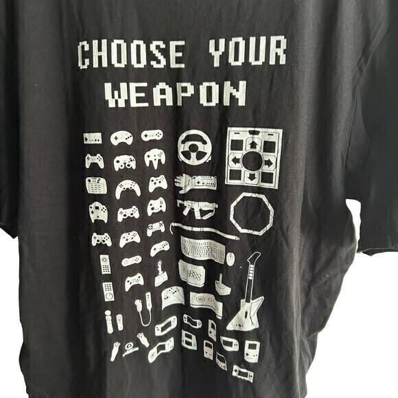 Choose Your Weapon" Graphic‎ Tee Mens t-shirt Size L Black - Picture 1 of 5